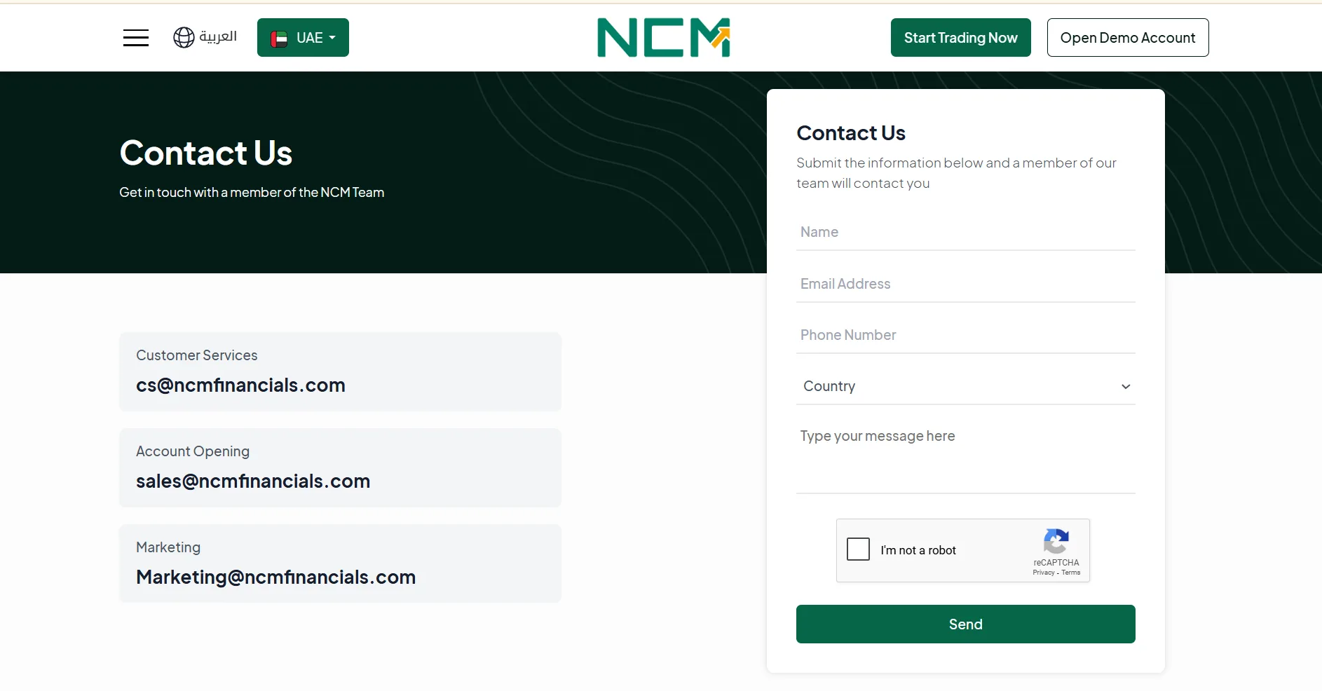 NCM Financials contact methods